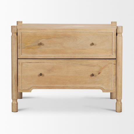 Phil Light Brown Wood 2 Drawer Accent Cabinet from Mercana - Luna Furniture