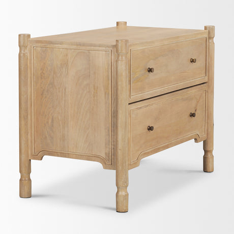 Phil Light Brown Wood 2 Drawer Accent Cabinet from Mercana - Luna Furniture