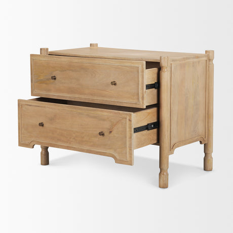 Phil Light Brown Wood 2 Drawer Accent Cabinet from Mercana - Luna Furniture