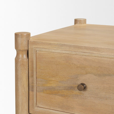 Phil Light Brown Wood 2 Drawer Accent Cabinet from Mercana - Luna Furniture