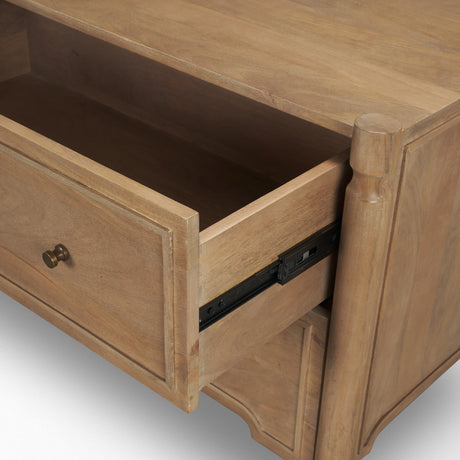 Phil Light Brown Wood 2 Drawer Accent Cabinet from Mercana - Luna Furniture