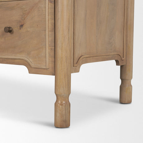 Phil Light Brown Wood 2 Drawer Accent Cabinet from Mercana - Luna Furniture