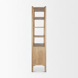 Phil Light Brown Wood 2 Door 3 Shelves Open Shelving Unit from Mercana - Luna Furniture