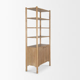 Phil Light Brown Wood 2 Door 3 Shelves Open Shelving Unit from Mercana - Luna Furniture
