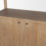 Phil Light Brown Wood 2 Door 3 Shelves Open Shelving Unit from Mercana - Luna Furniture