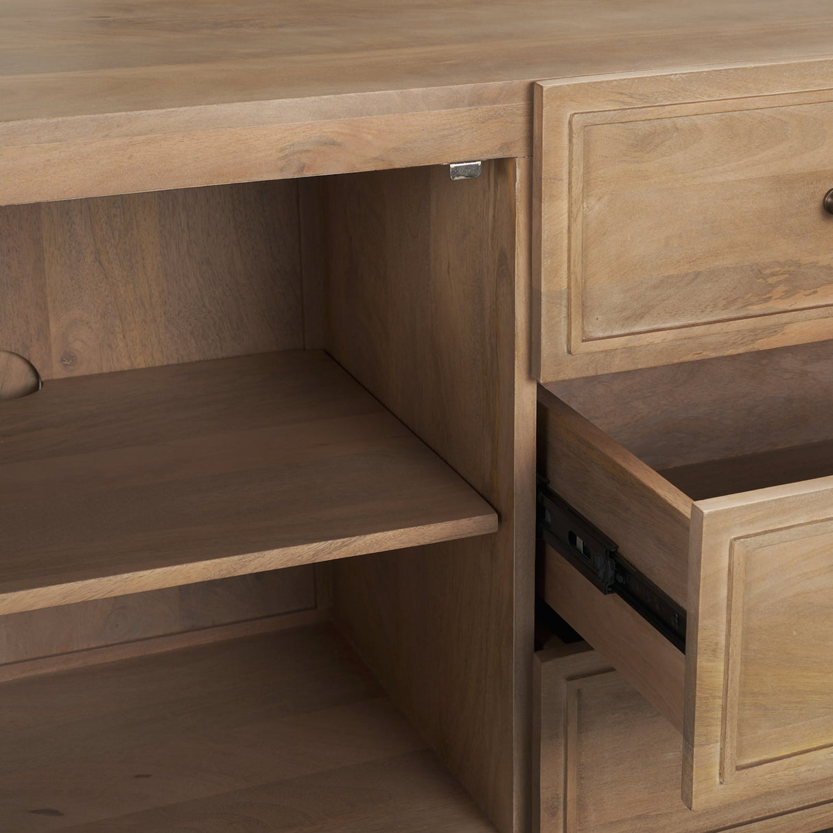 Phil Light Brown Wood 2 Door 3 Drawer Closed Sideboard from Mercana - Luna Furniture