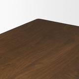 Trellyn 94" Dark Brown Solid Wood Carved Woven Base Rectangular Dining Table from Mercana - Luna Furniture