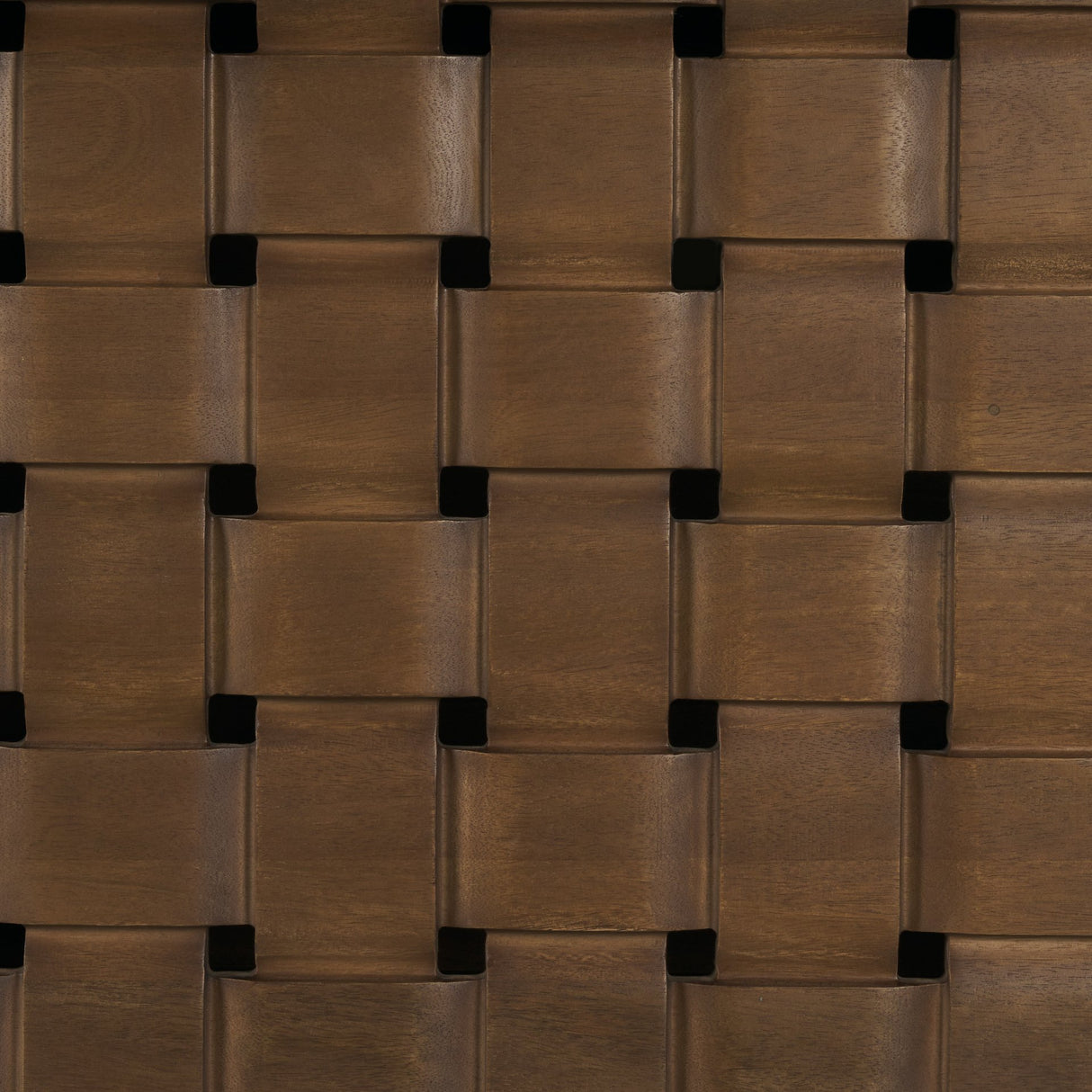 Trellyn 94" Dark Brown Solid Wood Carved Woven Base Rectangular Dining Table from Mercana - Luna Furniture