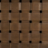 Trellyn 94" Dark Brown Solid Wood Carved Woven Base Rectangular Dining Table from Mercana - Luna Furniture