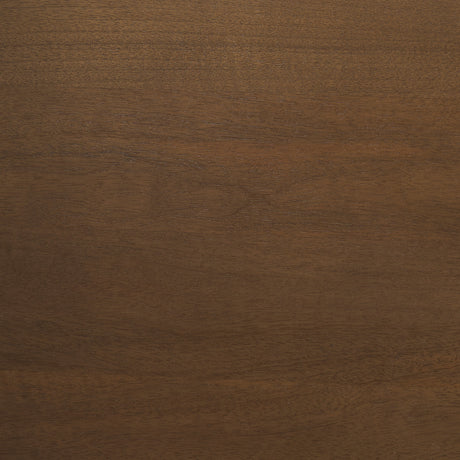Trellyn 94" Dark Brown Solid Wood Carved Woven Base Rectangular Dining Table from Mercana - Luna Furniture