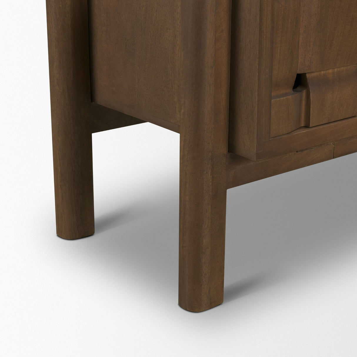 Trellyn Dark Brown Solid Wood 4-Door w/ Carved Woven Doors Closed Sideboard from Mercana - Luna Furniture