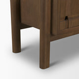 Trellyn Dark Brown Solid Wood 4-Door w/ Carved Woven Doors Closed Sideboard from Mercana - Luna Furniture