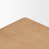 Trellyn Light Brown Wood w/ Carved Woven Base Square Accent Table from Mercana - Luna Furniture