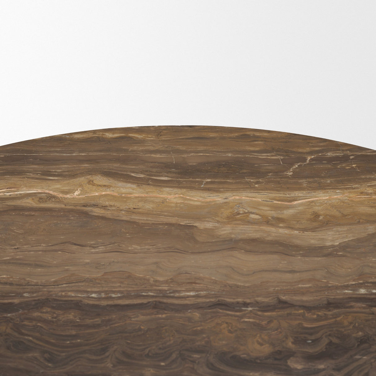 Allyson 42" Round Dark Brown w/ Cappuccino Marble Pedestal Dining Table from Mercana - Luna Furniture