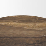 Allyson 42" Round Dark Brown w/ Cappuccino Marble Pedestal Dining Table from Mercana - Luna Furniture