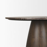 Allyson 42" Round Dark Brown w/ Cappuccino Marble Pedestal Dining Table from Mercana - Luna Furniture
