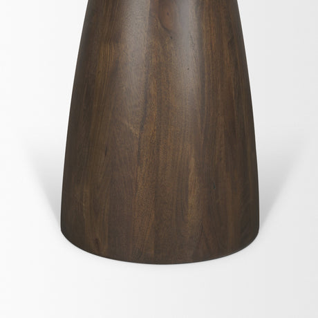 Allyson 42" Round Dark Brown w/ Cappuccino Marble Pedestal Dining Table from Mercana - Luna Furniture