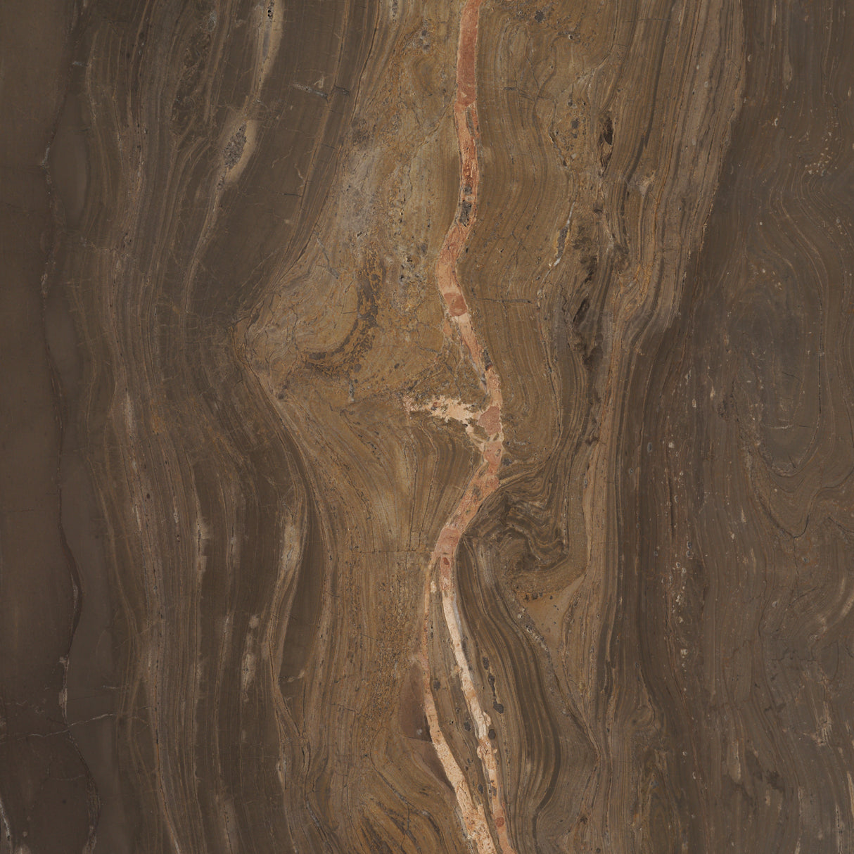 Allyson 42" Round Dark Brown w/ Cappuccino Marble Pedestal Dining Table from Mercana - Luna Furniture