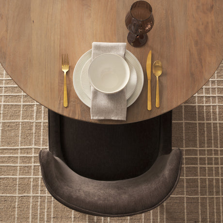 Isla Oval Dining Table w/Light Brown Wood Top & Arched Legs from Mercana - Luna Furniture