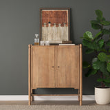 Phil Light Brown Wood 2 Door Bar Cabinet from Mercana - Luna Furniture