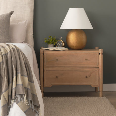 Phil Light Brown Wood 2 Drawer Accent Cabinet from Mercana - Luna Furniture