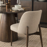 Abbie Curved Back Oatmeal Fabric Armless Dining Chair, Set of 2 from Mercana - Luna Furniture