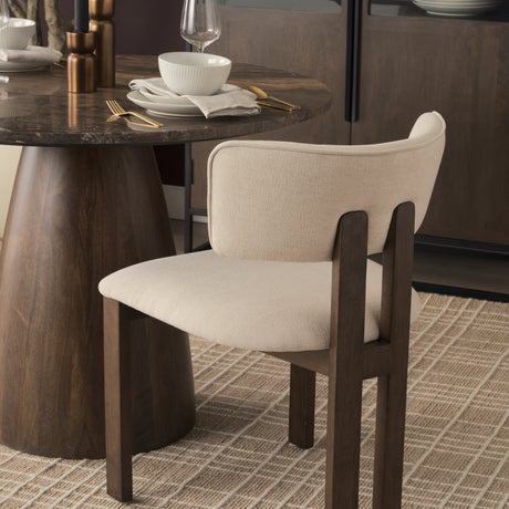 Soho Curved Open Back Cream Chenille Tripod Frame Dining Chair, Set of 2 from Mercana - Luna Furniture