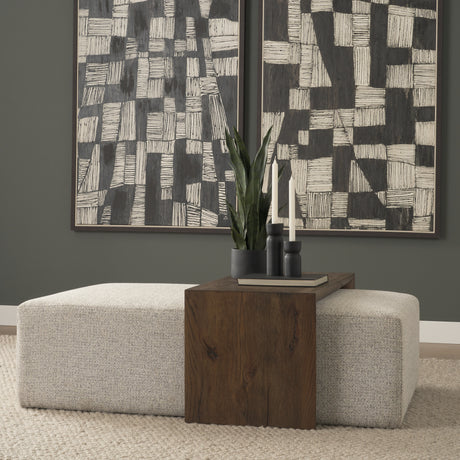Trayden Gray Fabric w/ Brown Slider Top Coffee Table 55.0X 37.0X 46.0 (cm) from Mercana - Luna Furniture