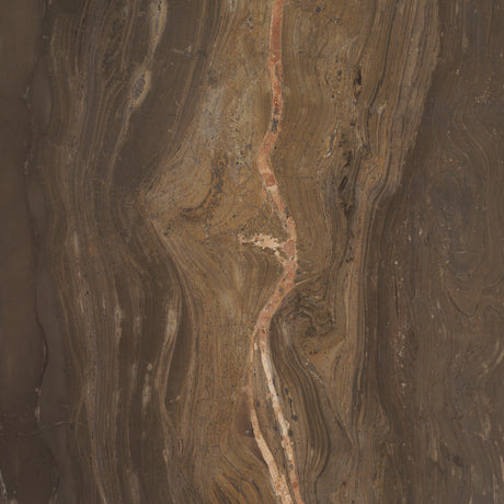 Allyson 54" Round Dark Brown w/ Cappuccino Marble Pedestal Dining Table from Mercana - Luna Furniture