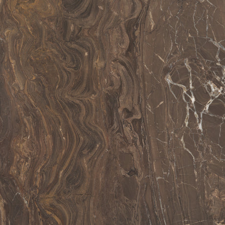 Allyson 54" Round Dark Brown w/ Cappuccino Marble Pedestal Dining Table from Mercana - Luna Furniture