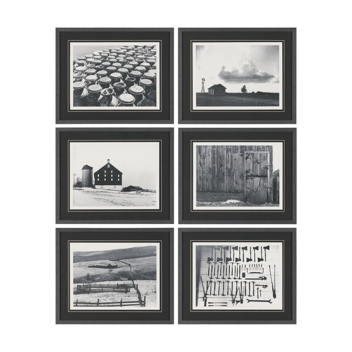 Rural Rows (Set of 6) by The Chelsea Collection Textured Framed Art Print Matted under Glass from Mercana - Luna Furniture