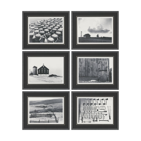 Rural Rows (Set of 6) by The Chelsea Collection Textured Framed Art Print Matted under Glass from Mercana - Luna Furniture
