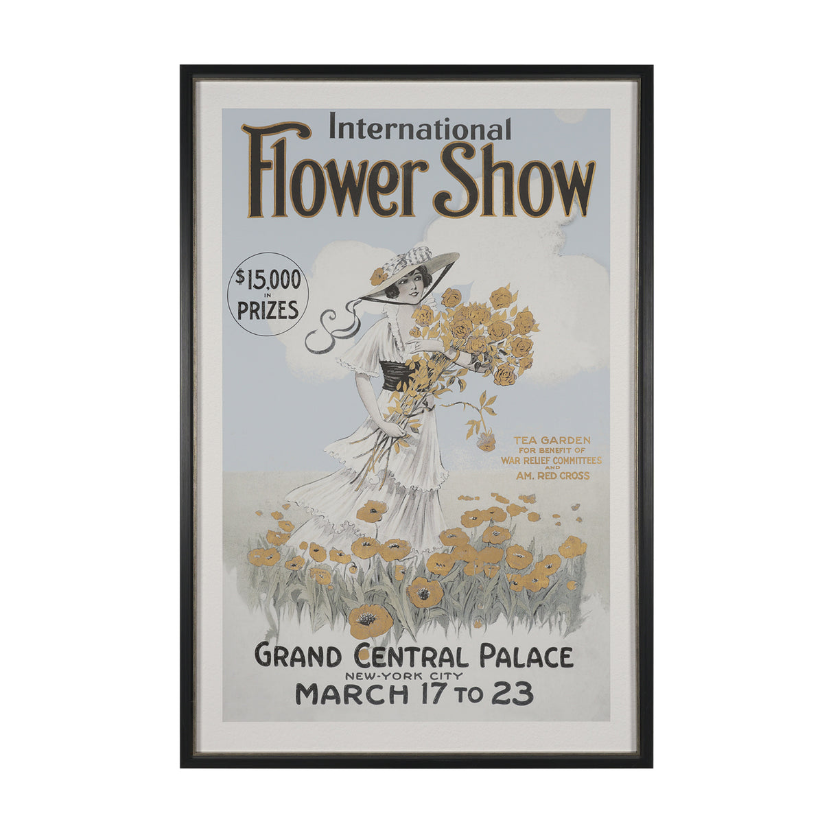 Ephemera Flower Show by The Vintage Collection Hand Embelished Framed Artwork Matted under Glass from Mercana - Luna Furniture