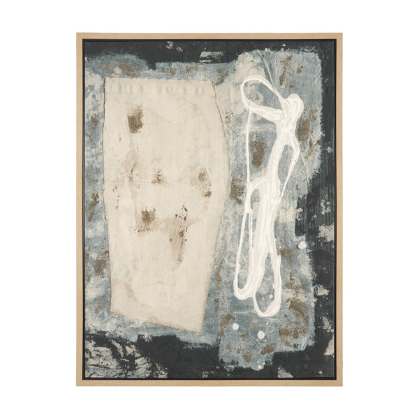 Textural Echo - Erosion by Kristine Hegre Hand-Embellished Textured Framed Canvas Artwork