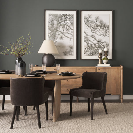 Isla Oval Dining Table w/Light Brown Wood Top & Arched Legs from Mercana - Luna Furniture