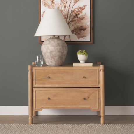Phil Light Brown Wood 2 Drawer Accent Cabinet from Mercana - Luna Furniture