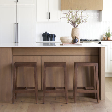 Colony Medium-Dark Brown Solid Wood Counter Stool from Mercana - Luna Furniture