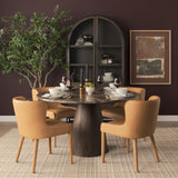 Nolan Slope Tan Leather Dining Chair, Set of 2 from Mercana - Luna Furniture