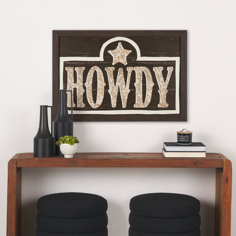 Cowboy Culture - Howdy by Mercana Studio a Hand Embelished Textured Framed Art Print from Mercana - Luna Furniture