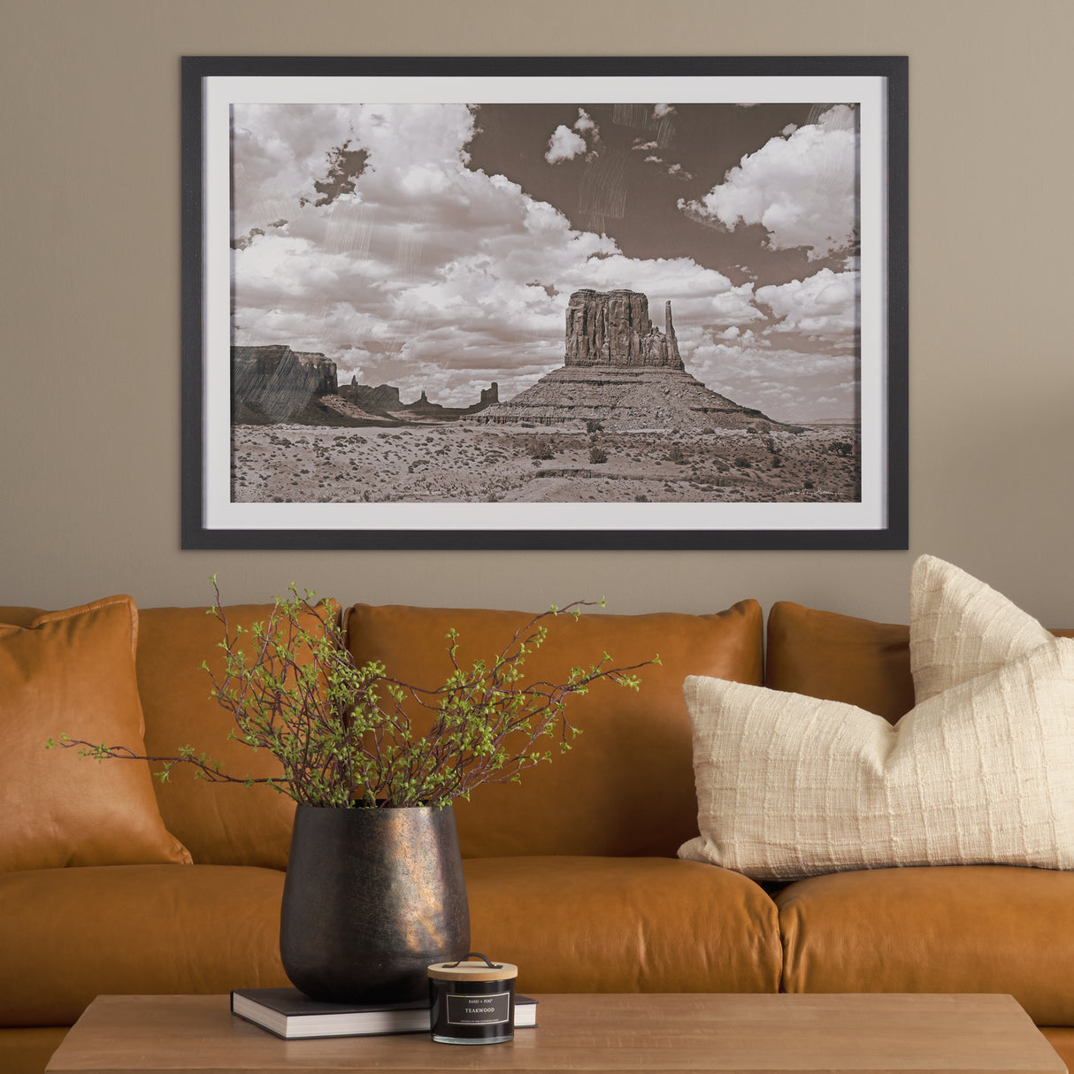 Monument Valley II Sepia by Debra Van Swearingen a Hand Embellished Framed Photo Art Print Matted un from Mercana - Luna Furniture