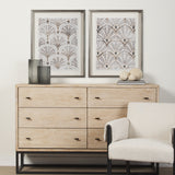 Deco Patterning II by Victoria Barnes Hand Embellished Textured Framed Art Print Matted under Glass from Mercana - Luna Furniture