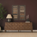 Timber Mosaic IV by Mercana Studio Handmade Original Framed Artwork Matted from Mercana - Luna Furniture