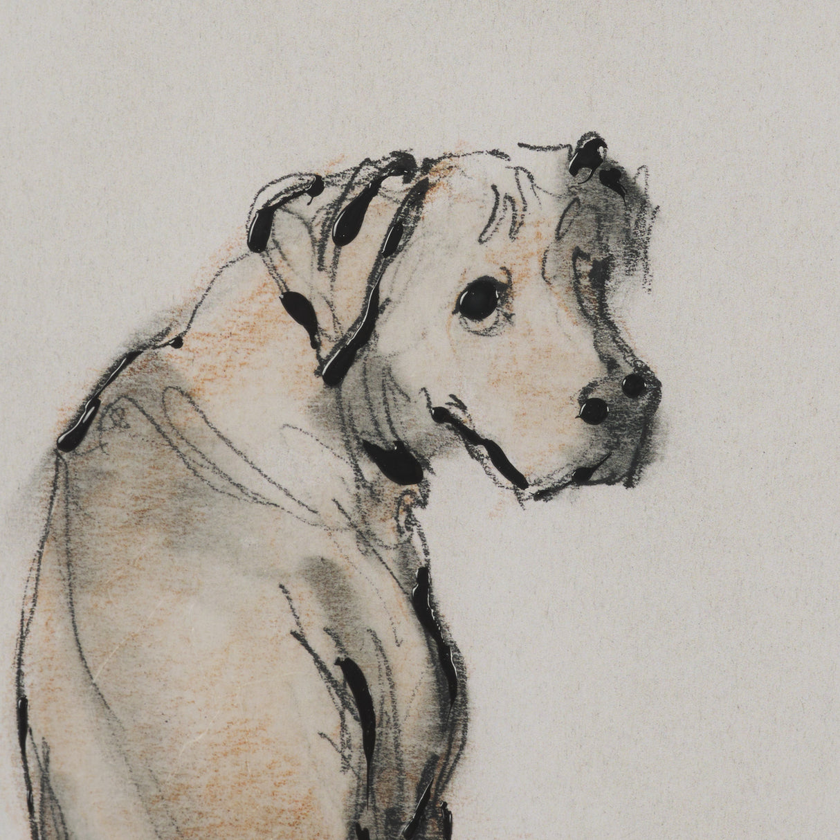 Playful Pup III by Mercana Studio Hand Embelished Framed Artwork Matted under Glass from Mercana - Luna Furniture