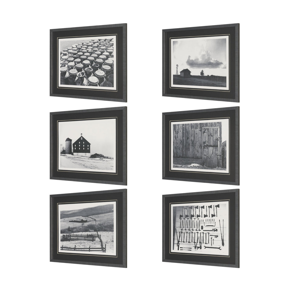 Rural Rows (Set of 6) by The Chelsea Collection Textured Framed Art Print Matted under Glass from Mercana - Luna Furniture
