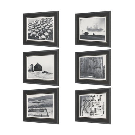 Rural Rows (Set of 6) by The Chelsea Collection Textured Framed Art Print Matted under Glass from Mercana - Luna Furniture