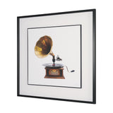 Gramaphone by Deborah Revell Hand Embelished Framed Art Print Matted under Glass from Mercana - Luna Furniture