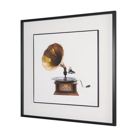 Gramaphone by Deborah Revell Hand Embelished Framed Art Print Matted under Glass from Mercana - Luna Furniture