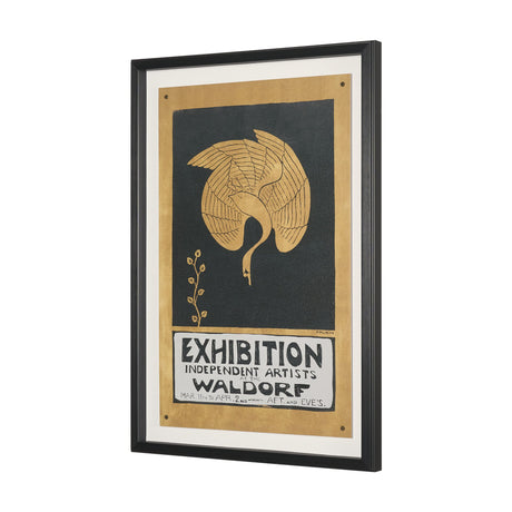 Ephemera Exhibition by The Vintage Collection Hand Embelished Text Framed Artwork Matted under Glass from Mercana - Luna Furniture