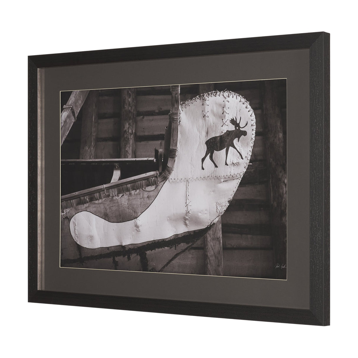 Moose Canoe by Deborah Revell Framed Art Print Matted under Glass from Mercana - Luna Furniture