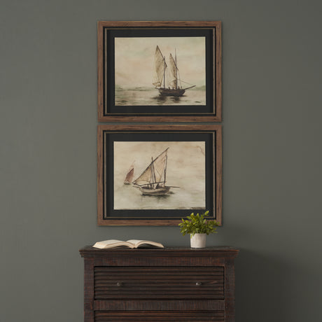 Timeless Voyage (Set of 2) by Mercana Studio Hand Embelished Framed Artwork Matted under Glass from Mercana - Luna Furniture